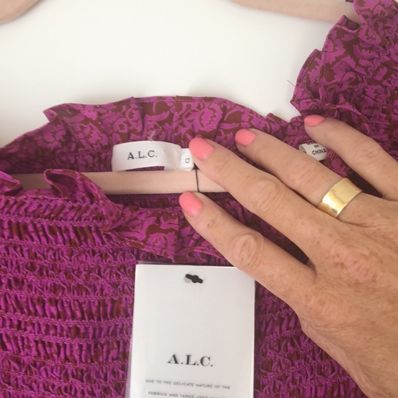 NWT ALC 100% Silk Blouse. Xs - Picture 3 of 6